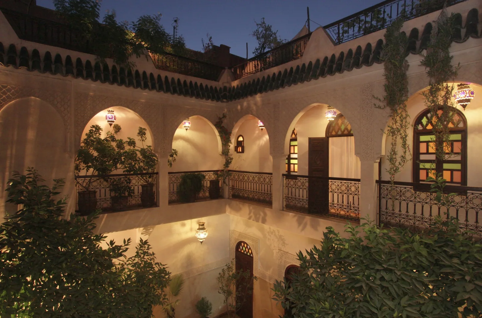 Le patio du Riad Massiba à l’heure dorée